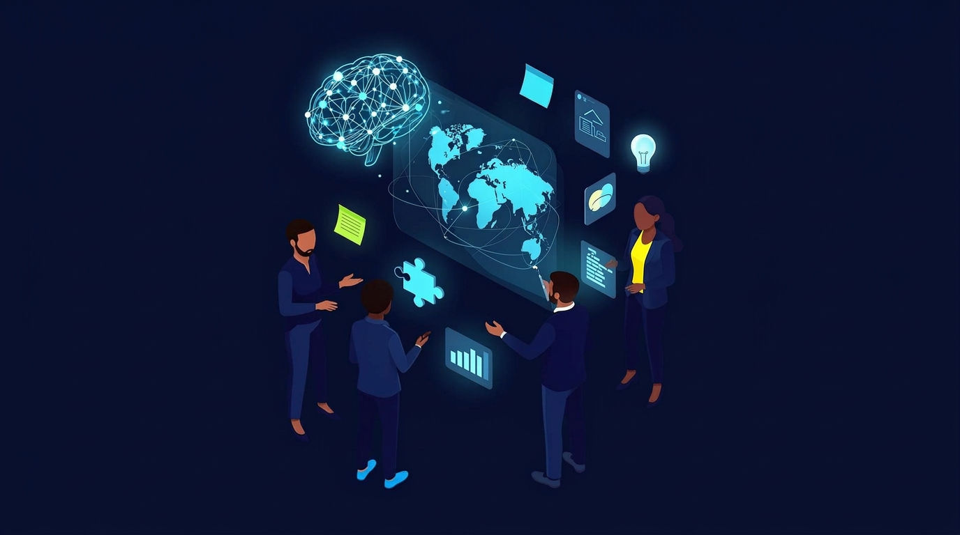 Global AI community collaborating on strategy